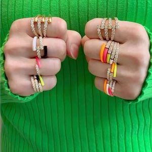 Neon Enamel Adjustable Rings